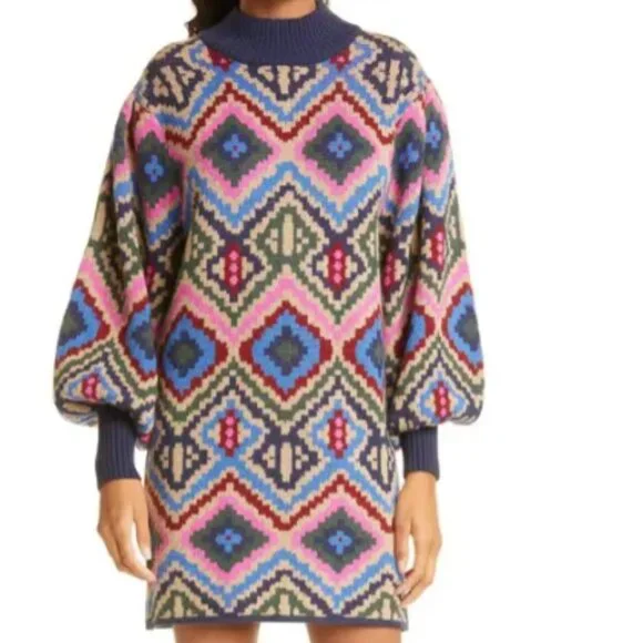 Farm Rio Rauti Sweater Dress | Size L - Picture 4 of 8